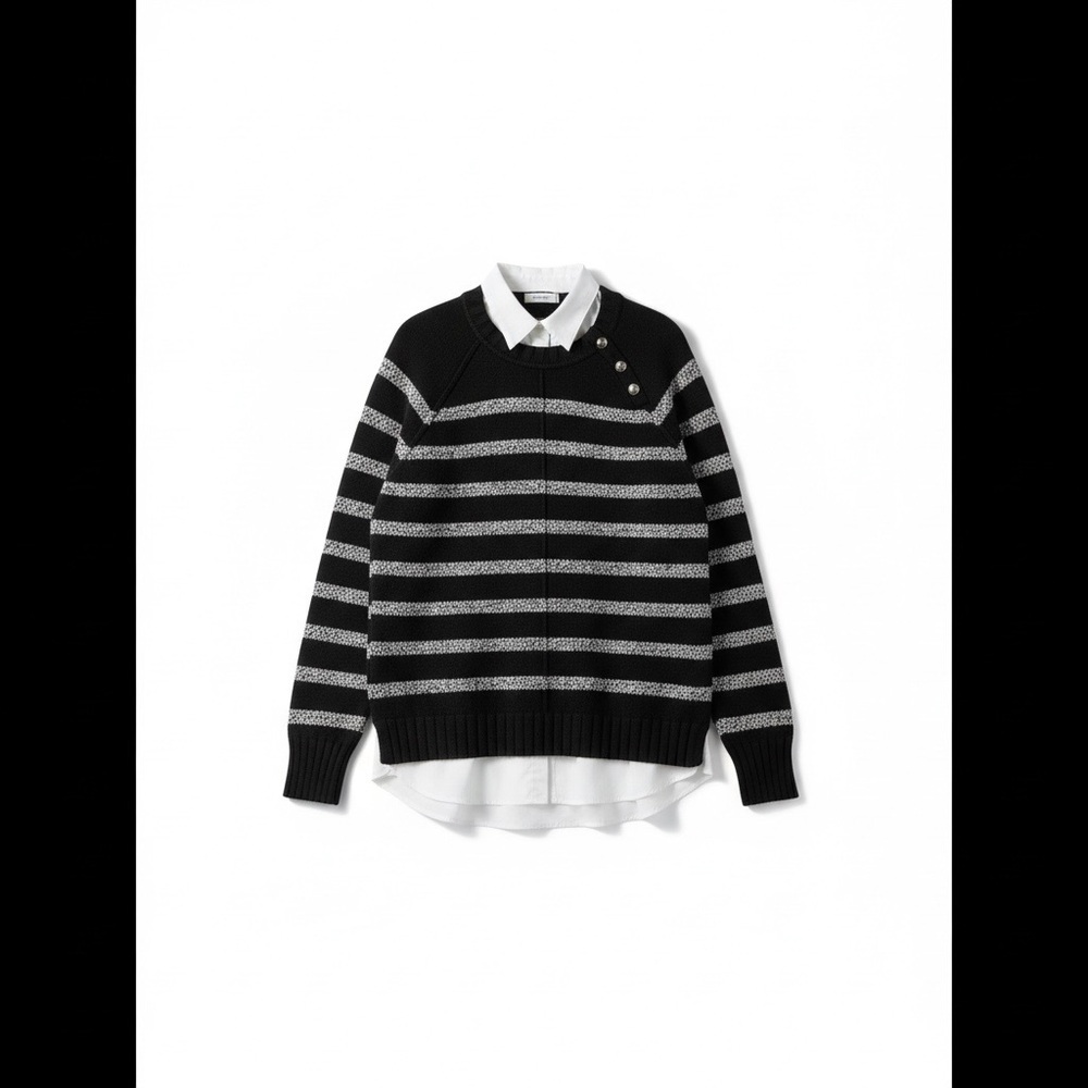 Ralph Lauren Black and White Sweater with Collar